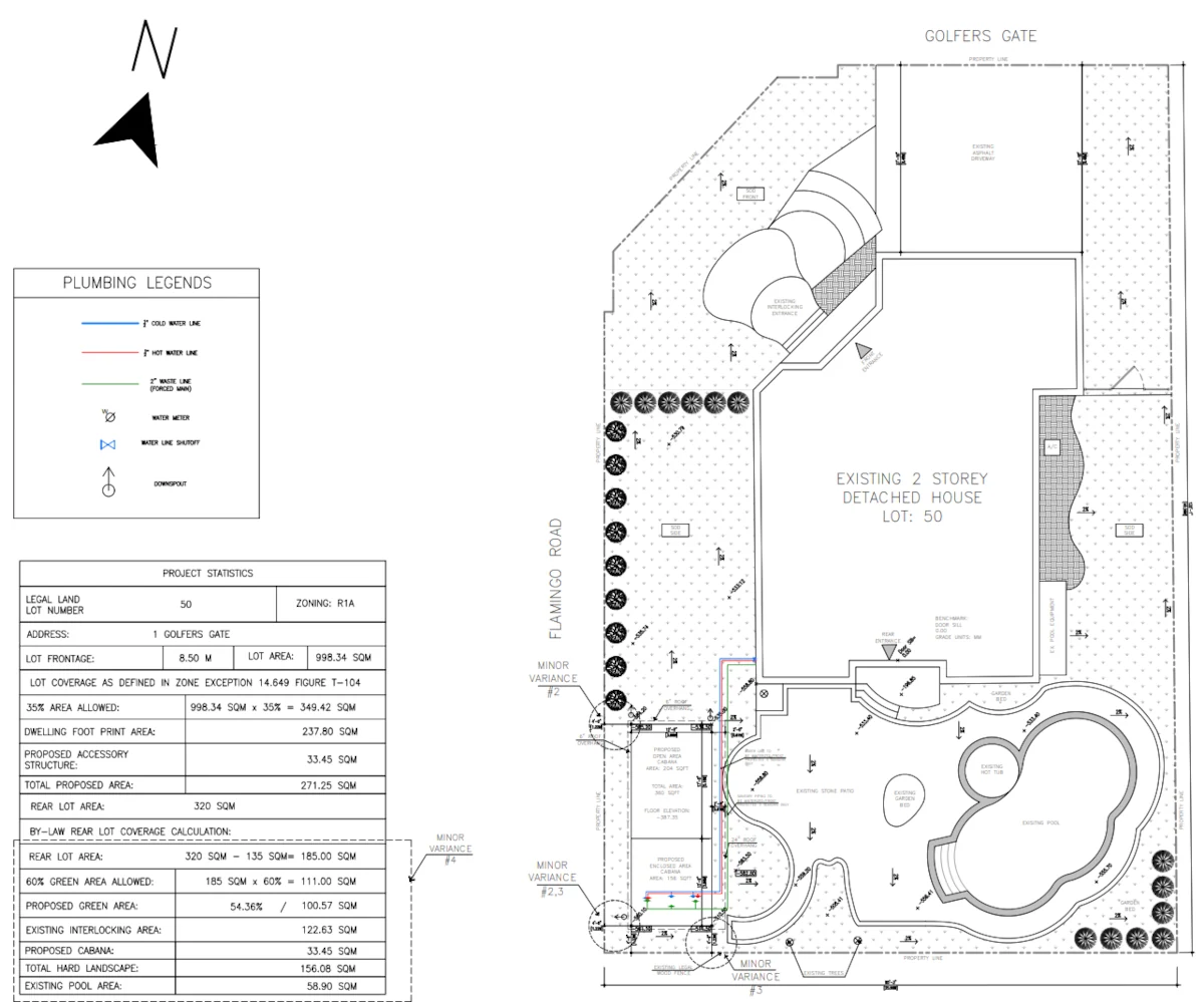 architectural design of cabana with washroom