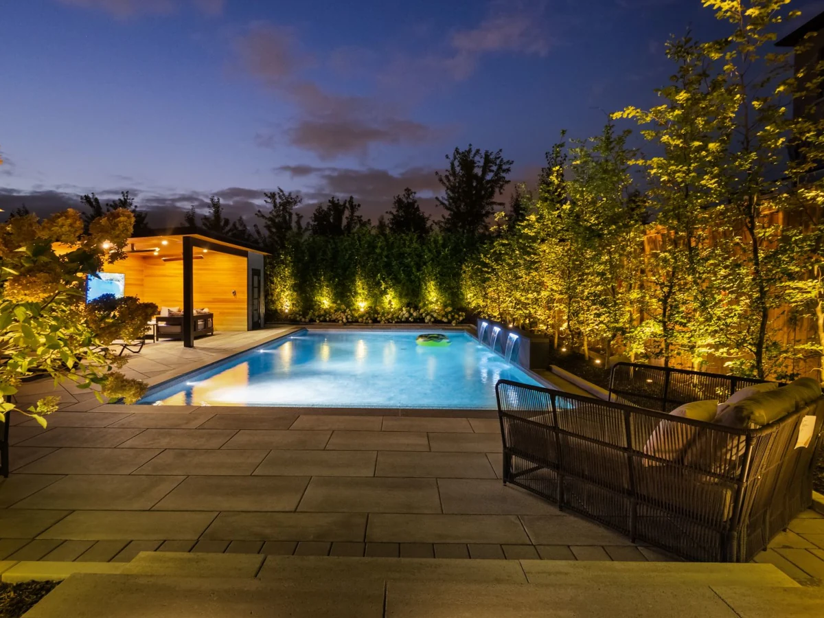 night time private pool