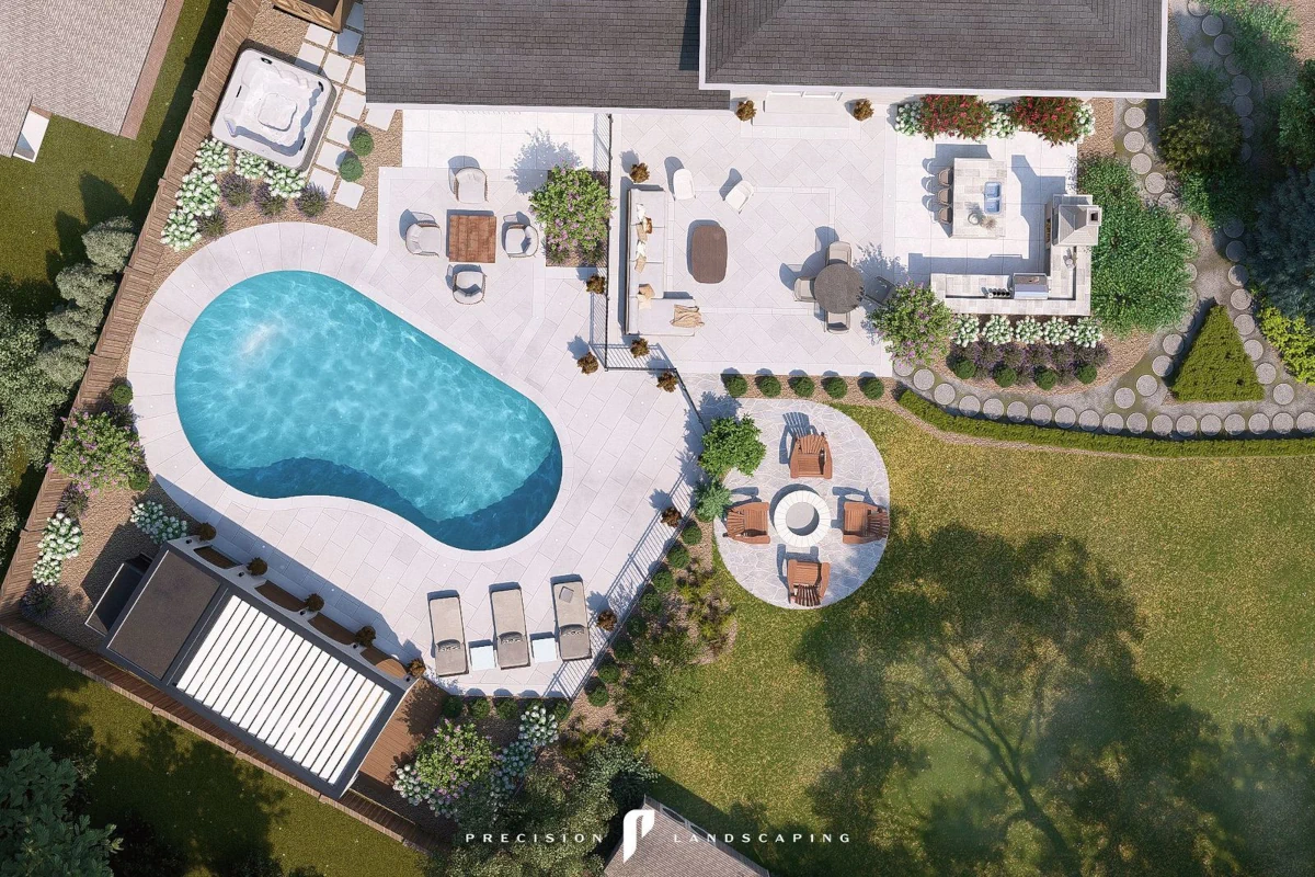 landscape design backyard pool circular design