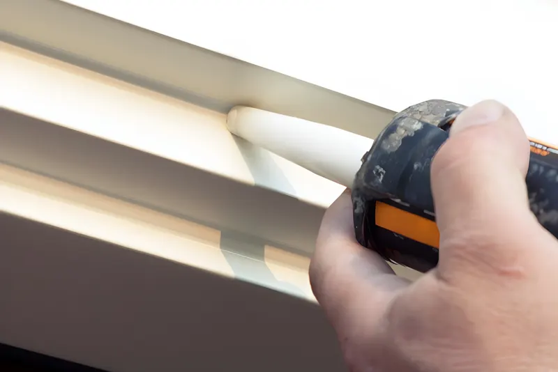 Professional exterior caulking application