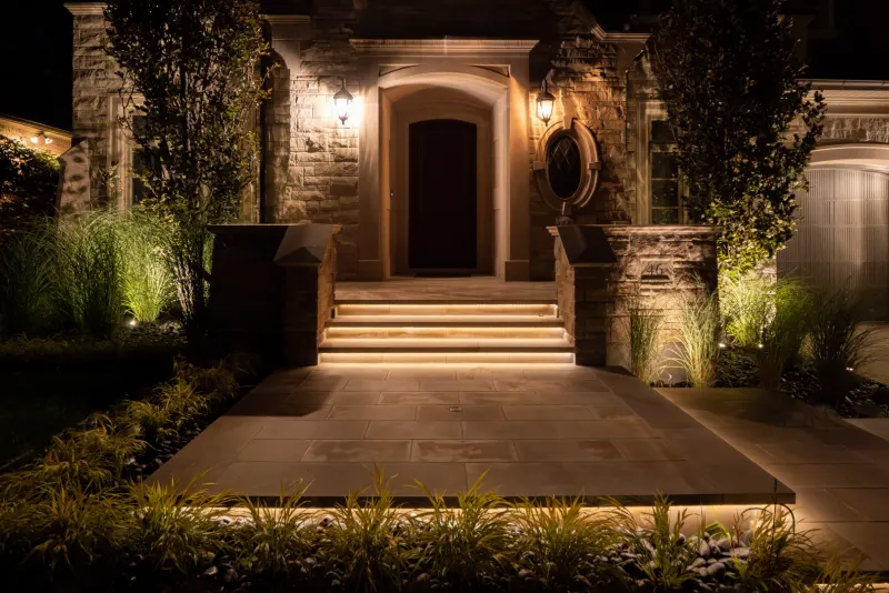 Outdoor security system on a residential property