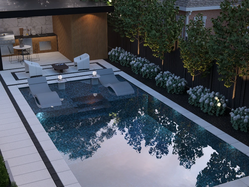 landscape design poolscape outdoor kitchen