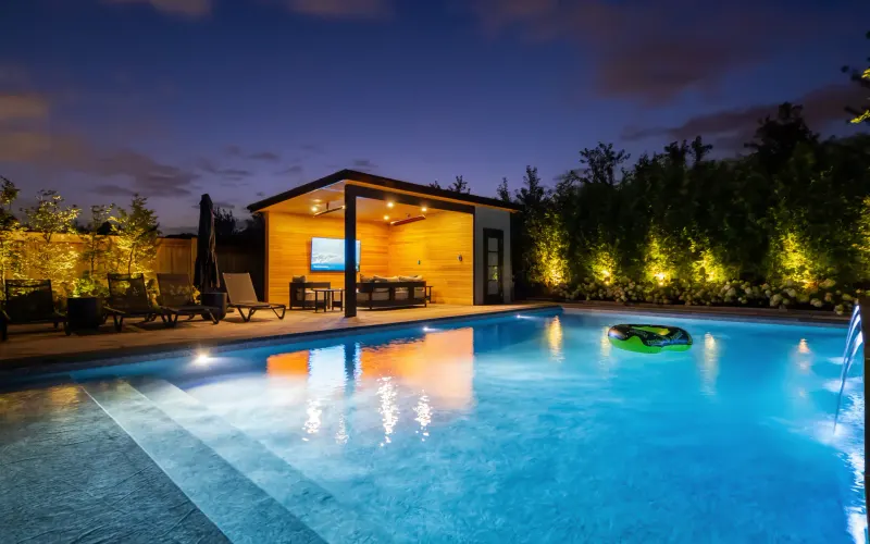 Inground pool installation by Precision Landscaping