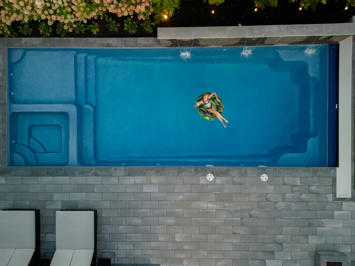 backyard pool aerial view