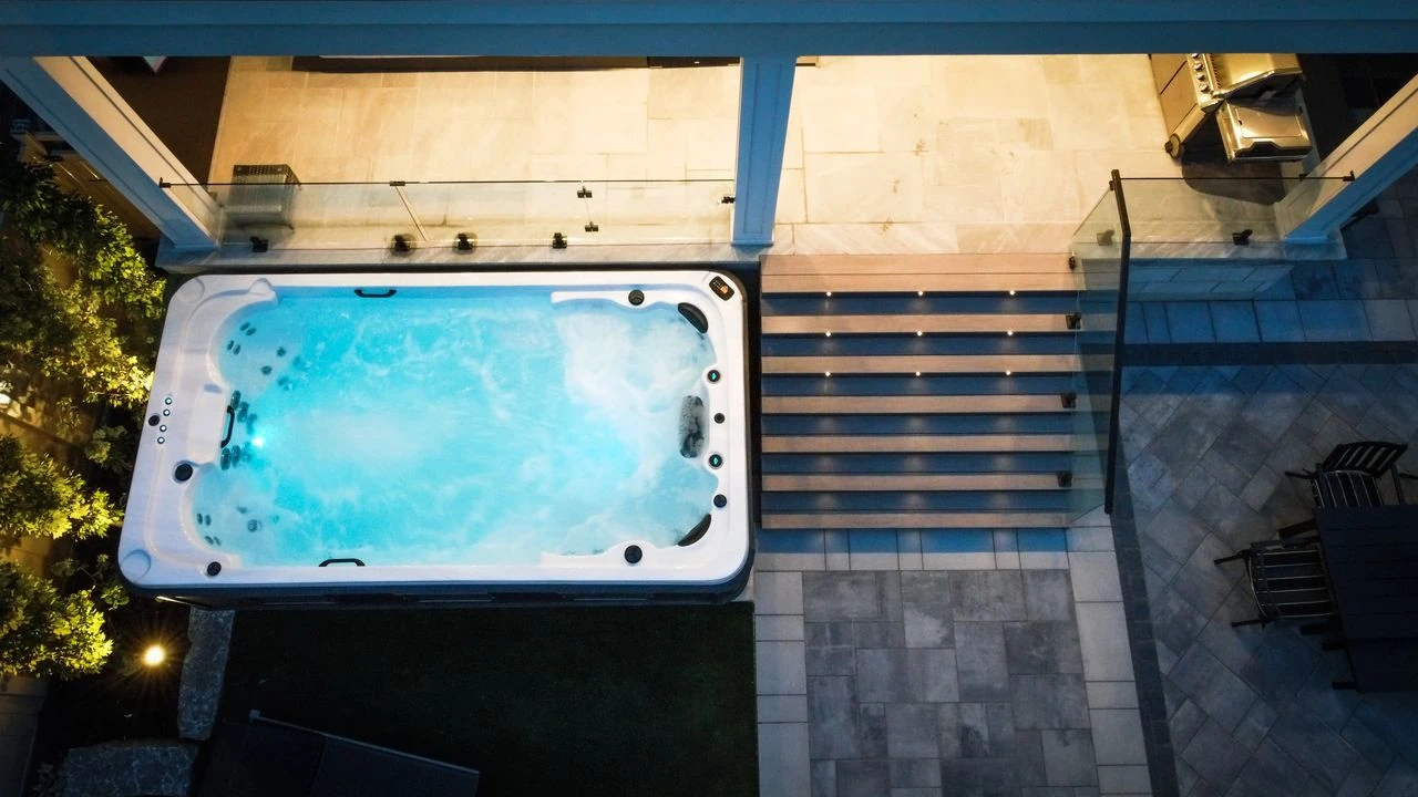 example swim spa in backyard