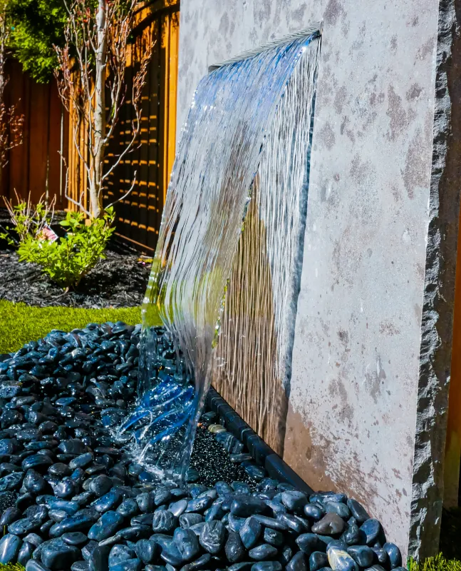 water feature pebbles and slate