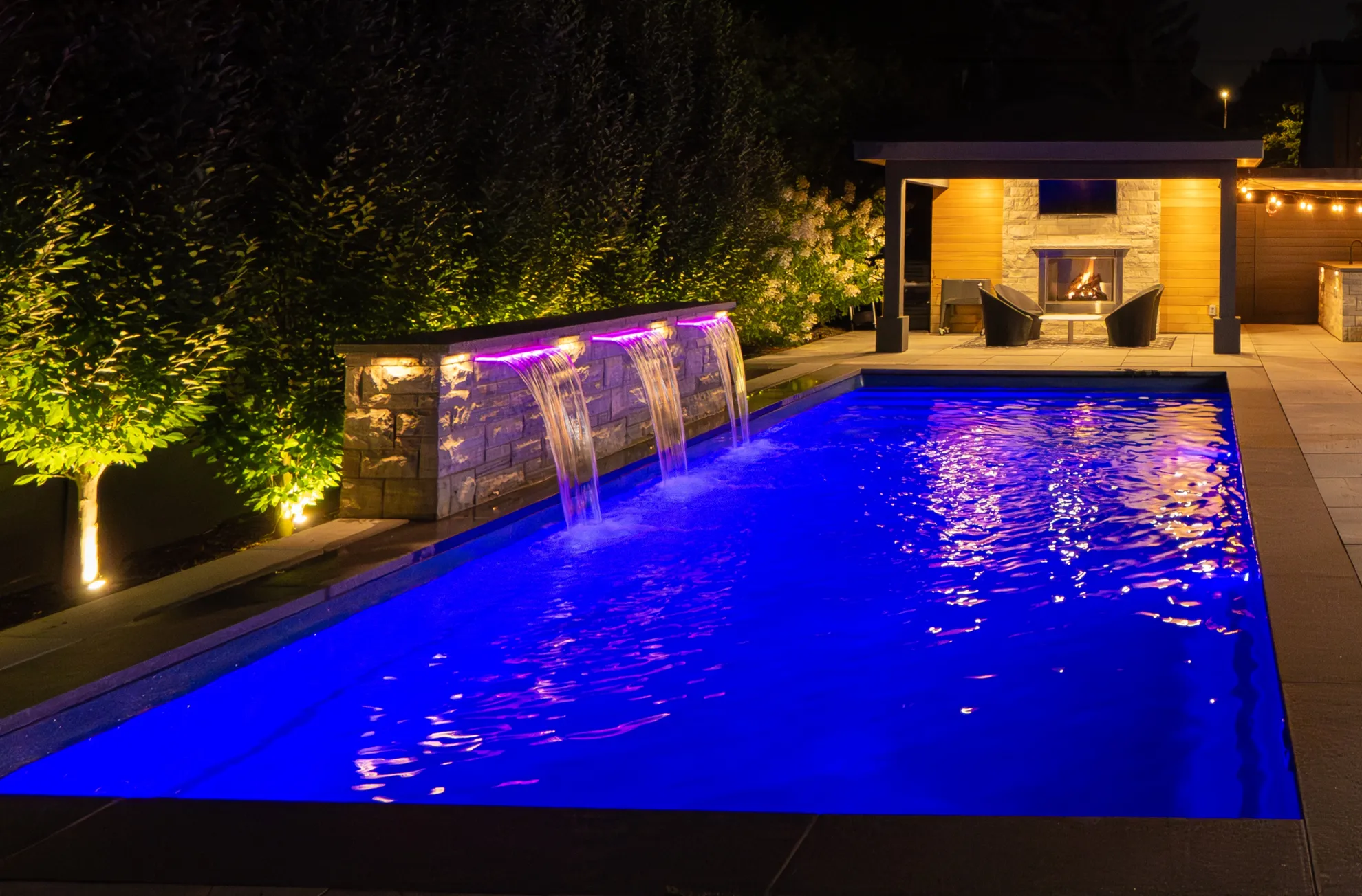 pool with lights