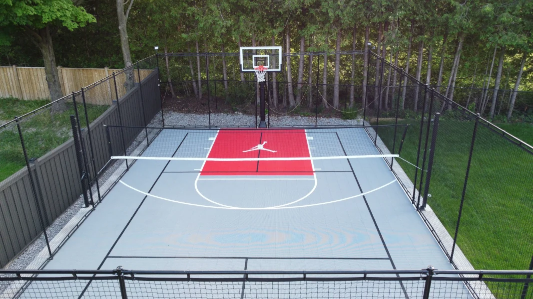 side view basketball court